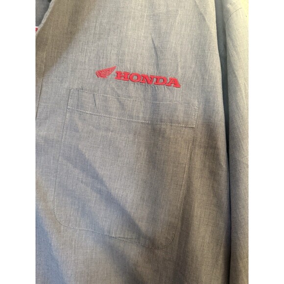 Swingster Honda Men’s Mechanic Button Down Shirt Gray Garage Long Sleeve Medium - Picture 3 of 12